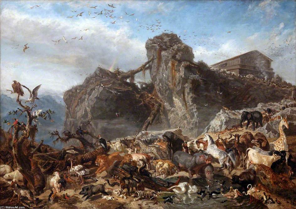 The Animals Leaving The Ark, Mount Ararat — Filippo Palizzi
