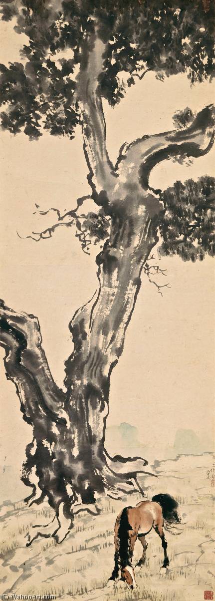 Grazing Under The Tree — Xu Beihong