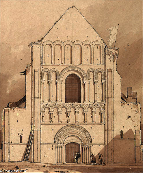 West Front Of The Church Of Oyestraham — John Sell Cotman