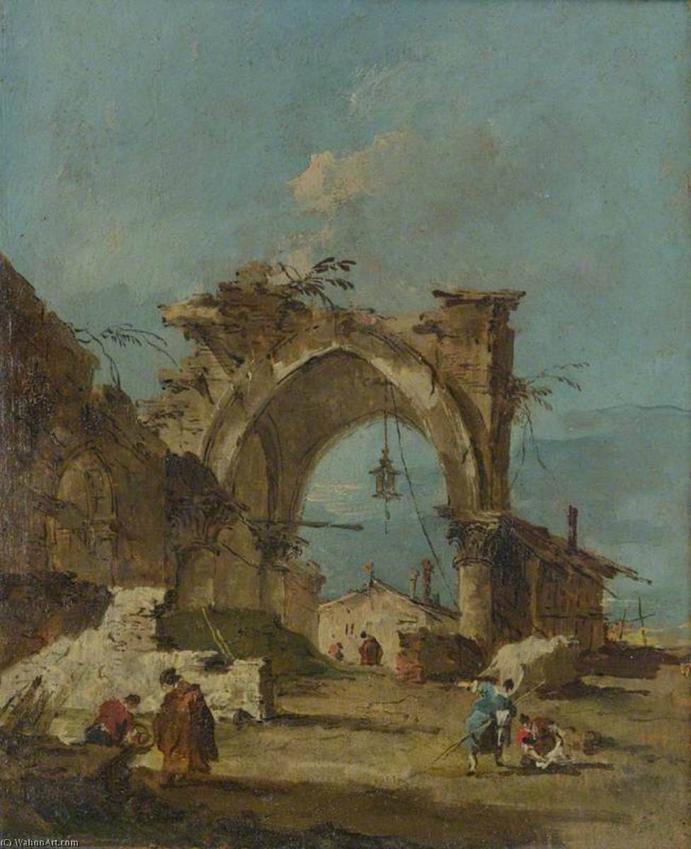 A Caprice With A Ruined Arch — Francesco Lazzaro Guardi