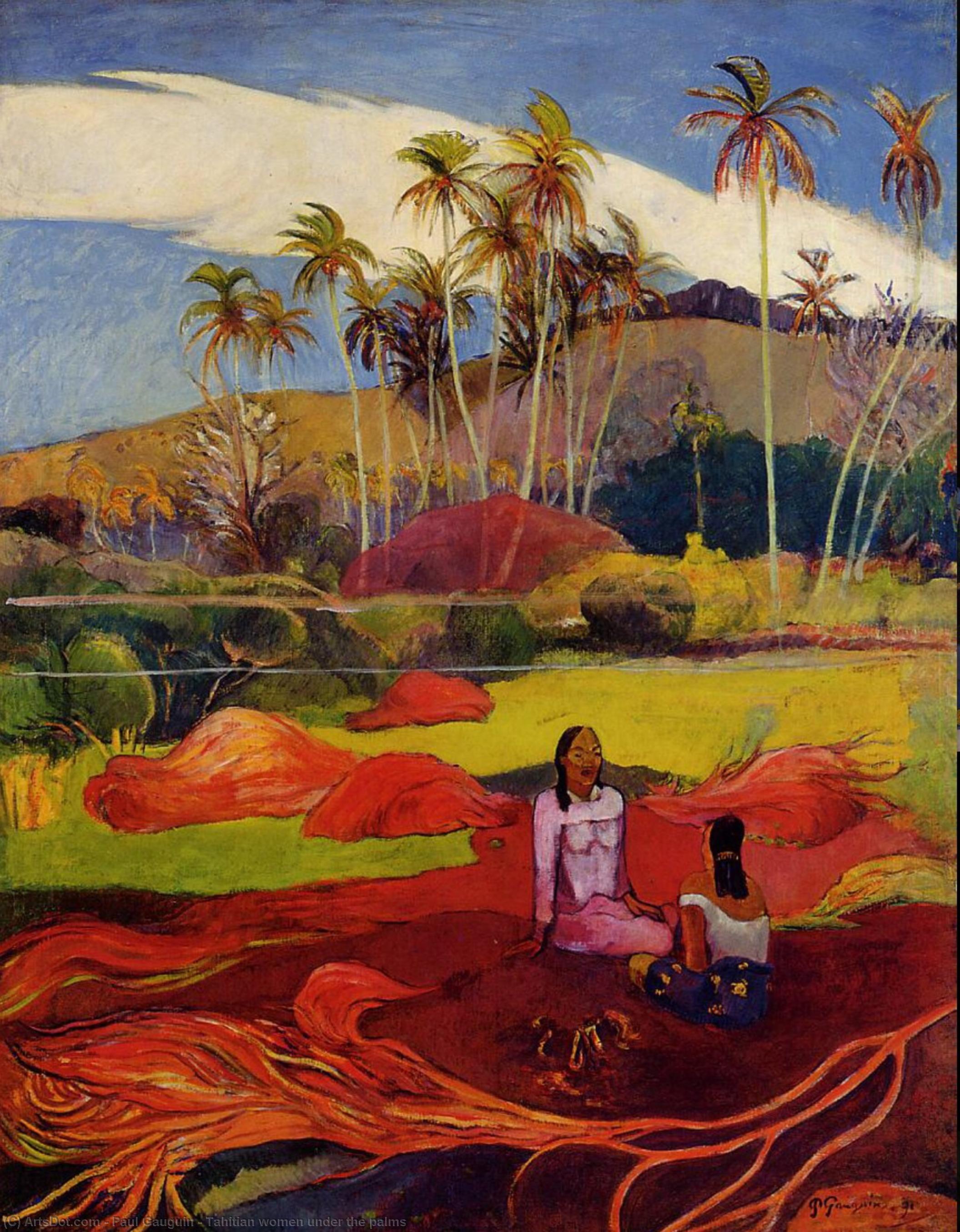 Tahitian Women Under The Palms — Eugène Henri Paul Gauguin