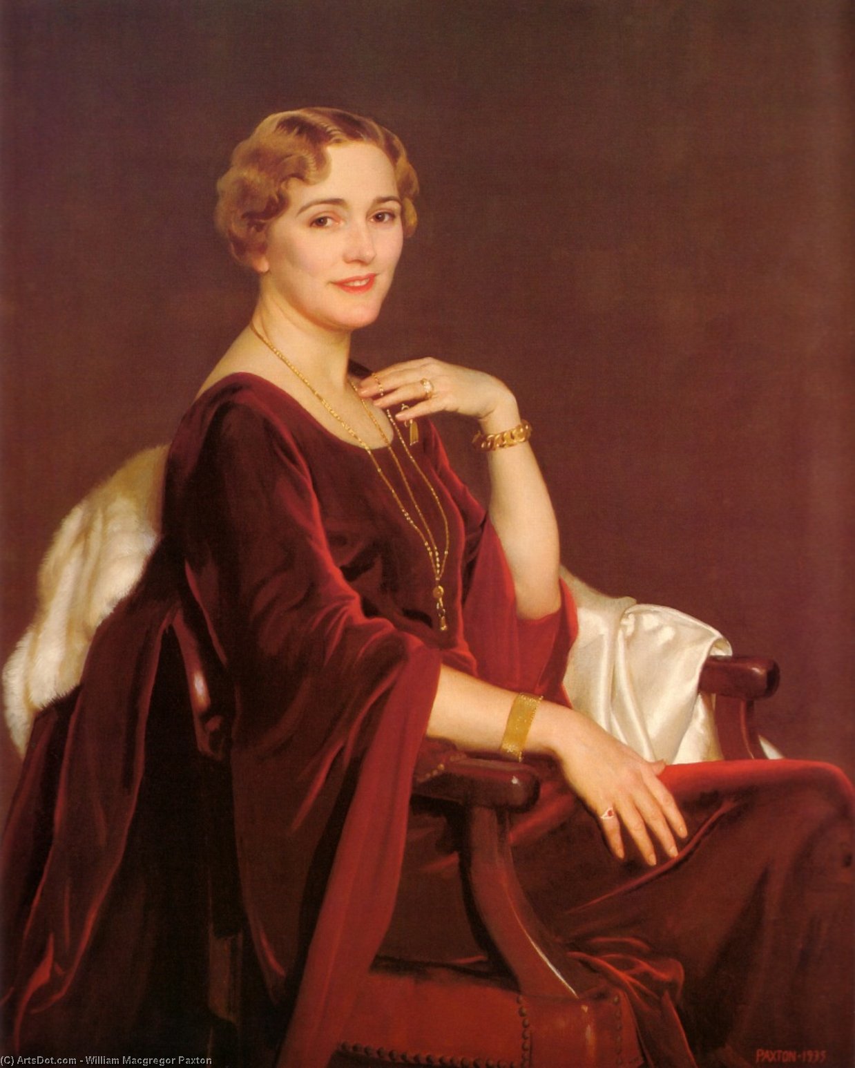 Portrait Of Mrs Charles Frederic Toppan — William Mcgregor Paxton