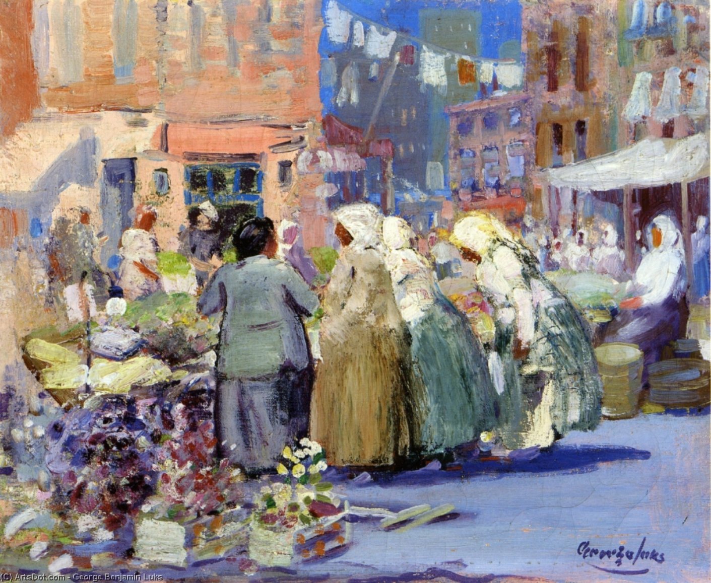 Spring Morning, Houston And Division Streets, New York — George Benjamin Luks