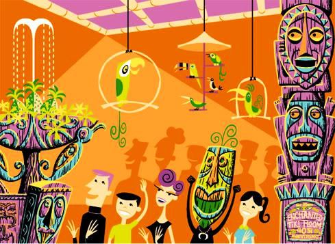 Enchanted Evening Tiki Room Disneyland — Josh Agle (shag)
