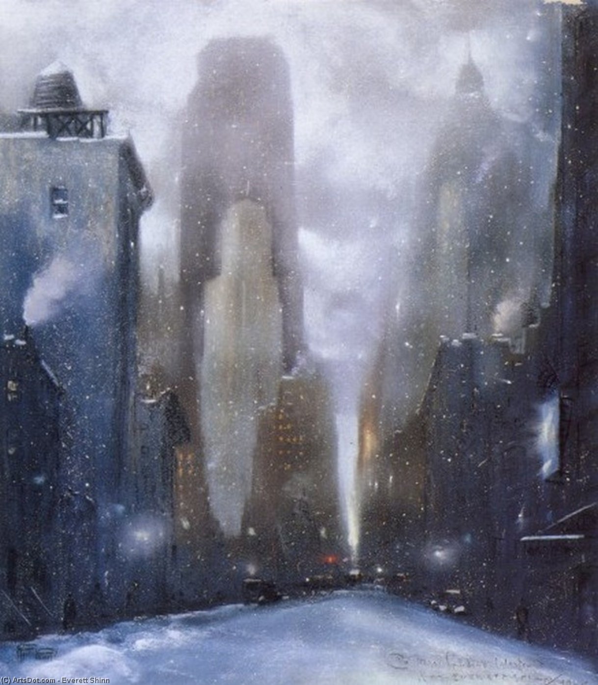 Snowy Evening New York — Everett Shinn