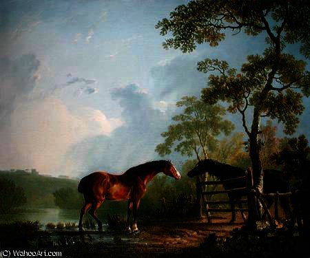 Mare And Stallion In A Landscape — Sawrey Gilpin