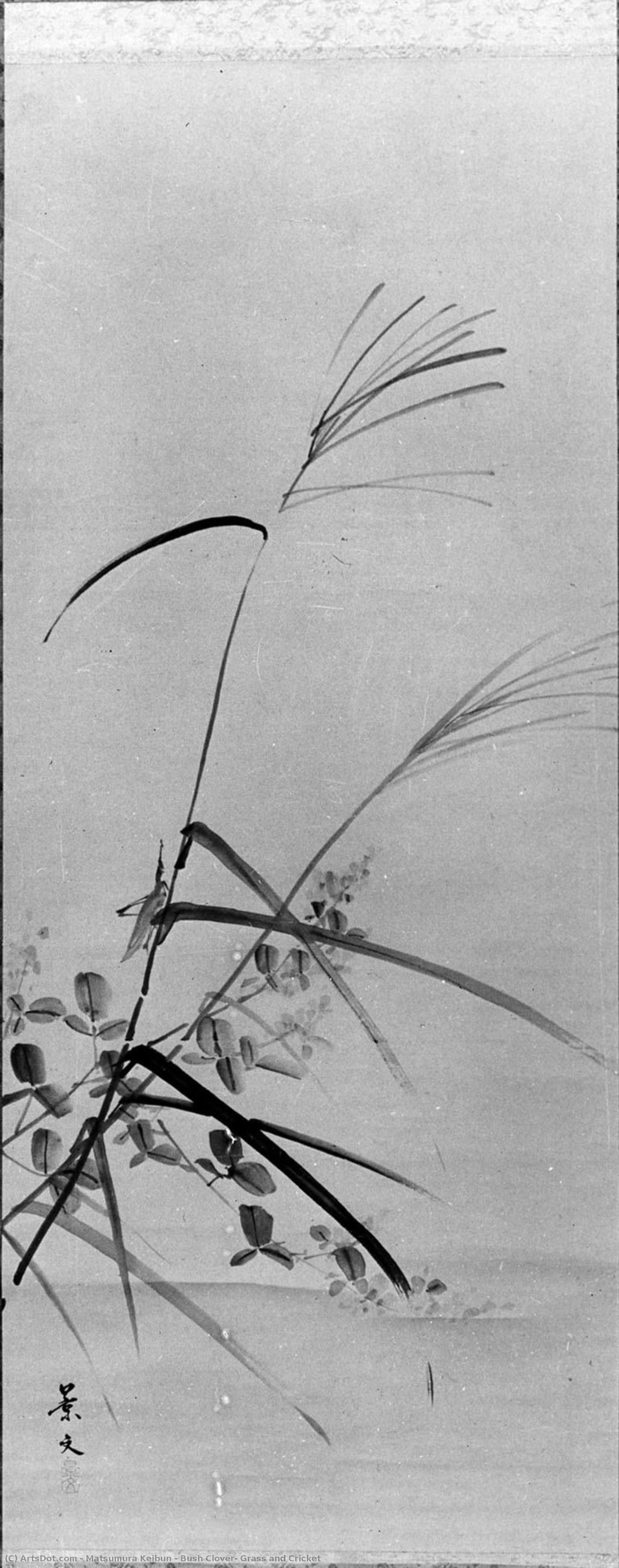 Bush Clover, Grass And Cricket — Matsumura Keibun