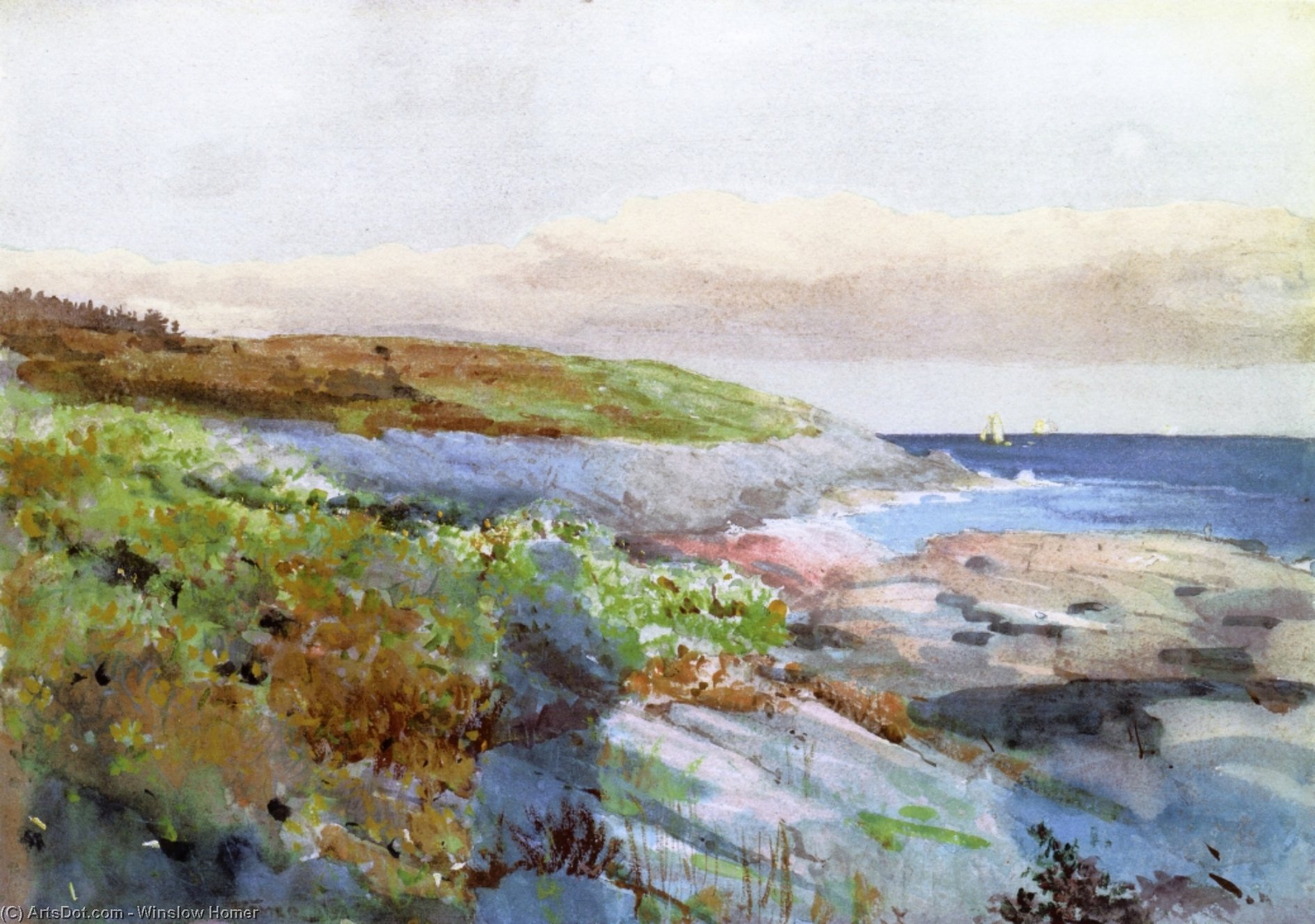 Shadows On The Dunes — Winslow Homer