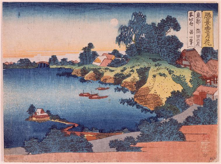 Moonlight Over The Sumida River In Edo — Katsushika Hokusai