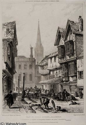 View In Silver Street — William Henry Bartlett