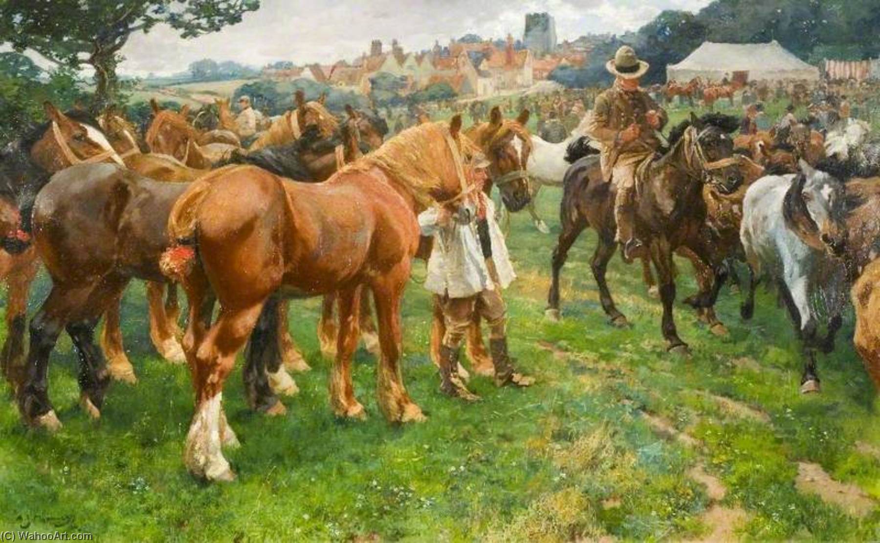 A Suffolk Horse Fair, Lavenham — Sir Alfred James Munnings