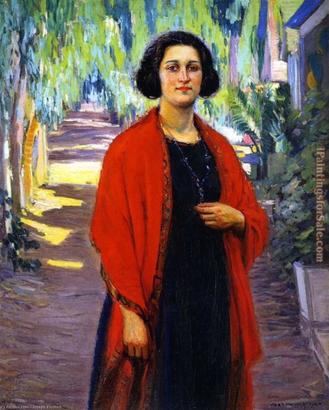 The Girl In Red — Joseph Kleitsch