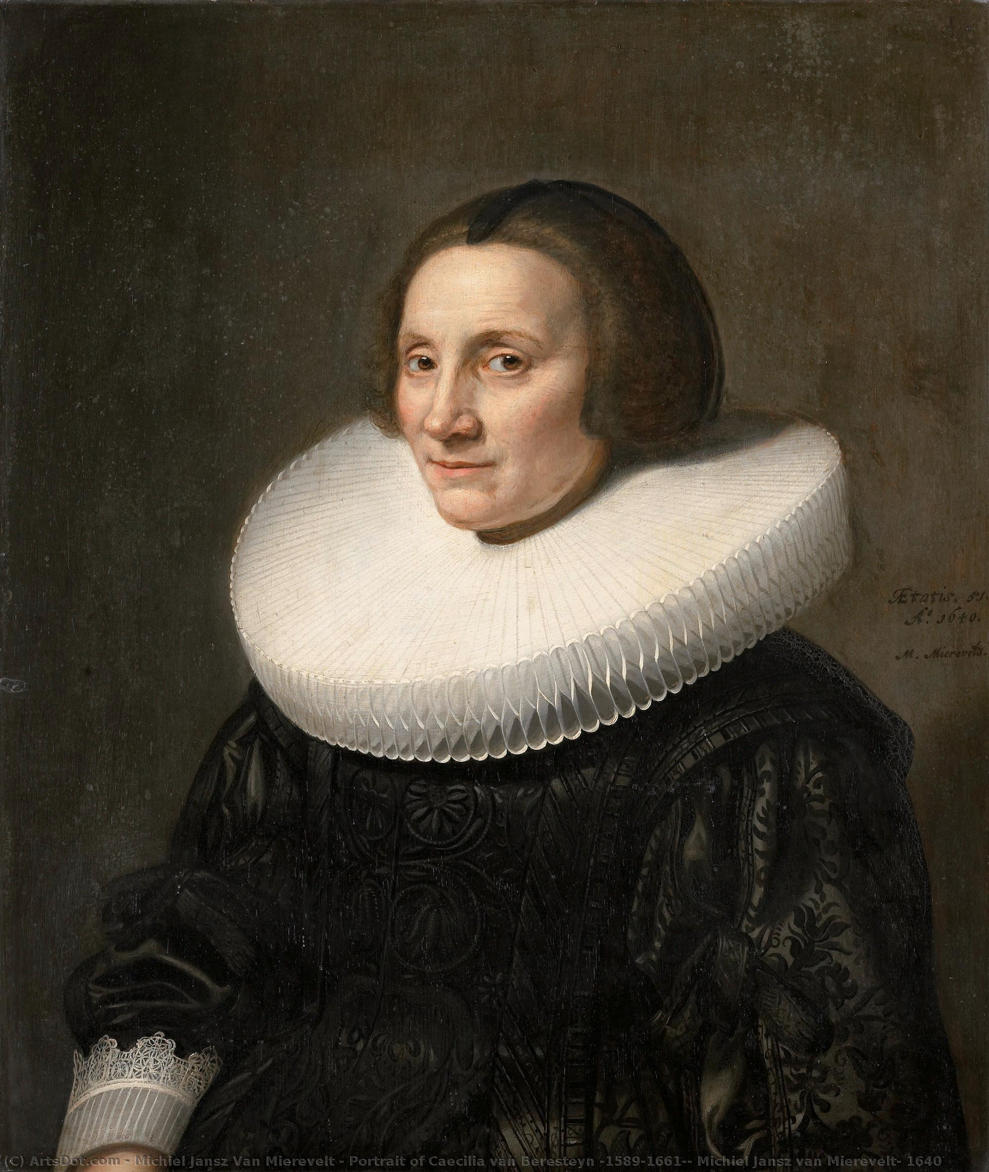 Portrait Of Caecilia Van Beresteyn (1589-1661), Michiel Jansz Van Mierevelt, 1640 — Michiel Jansz Van Miereveld