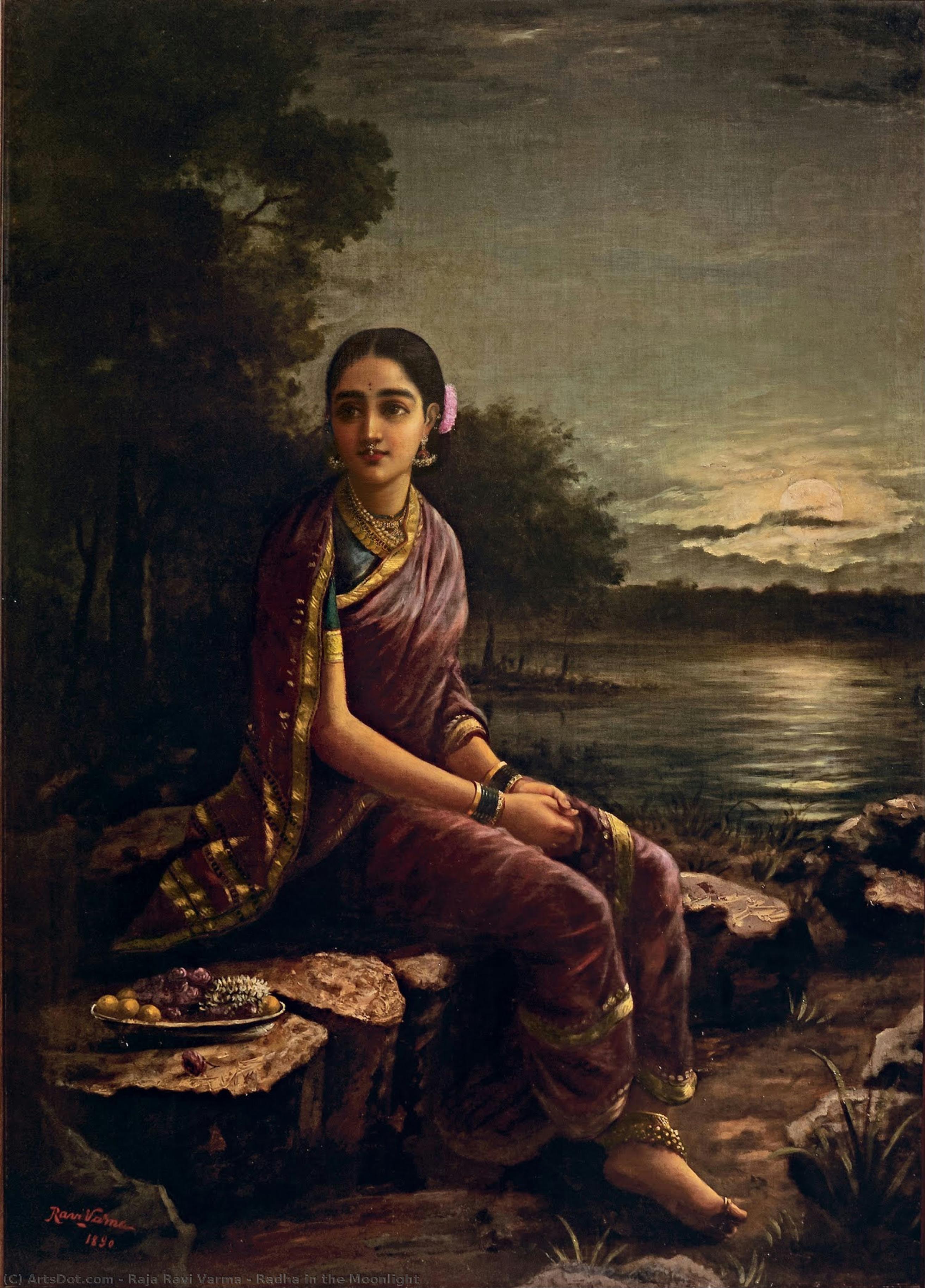 Radha In The Moonlight — Raja Ravi Varma