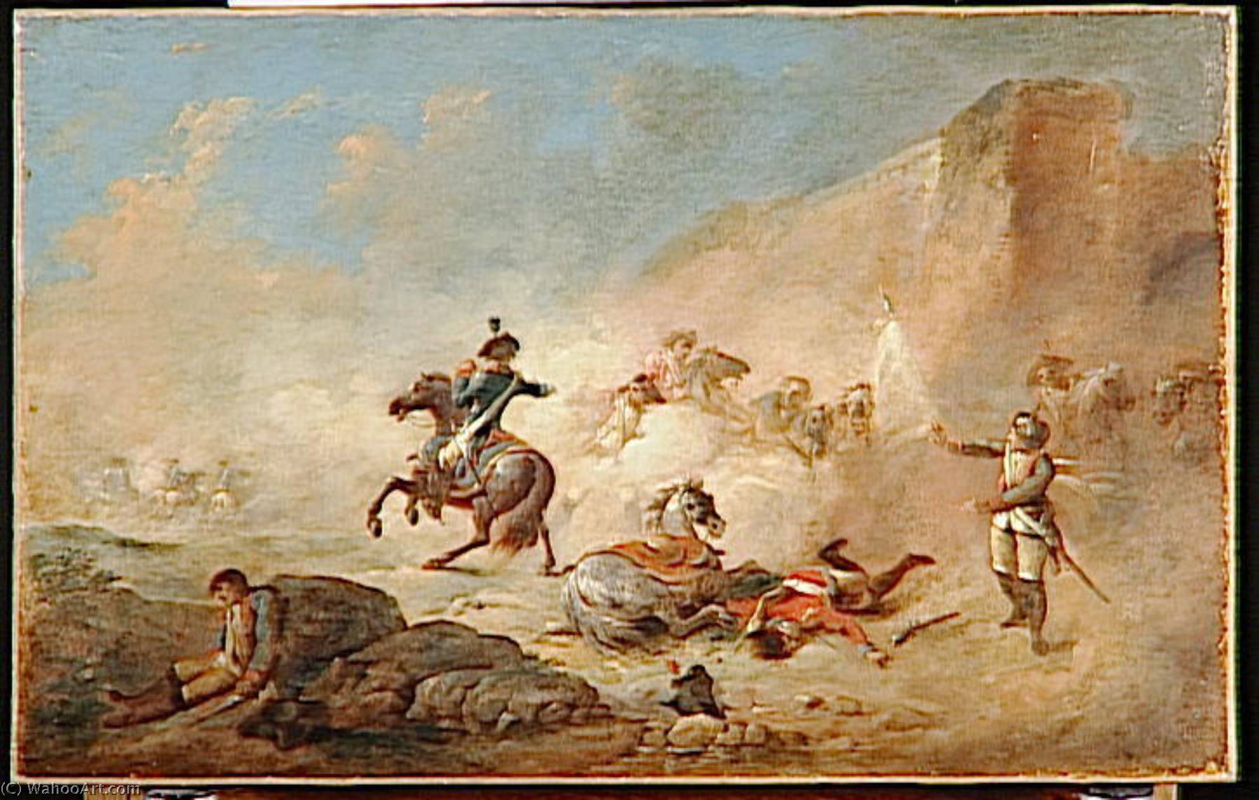 Choc De Cavaleries Francaise Et Anglaise — Jacques Gamelin