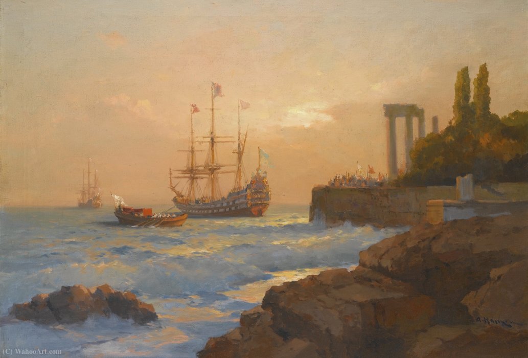 Triumphant Ship Approaching The Harbour — Aleksei Vasilievich Hanzen