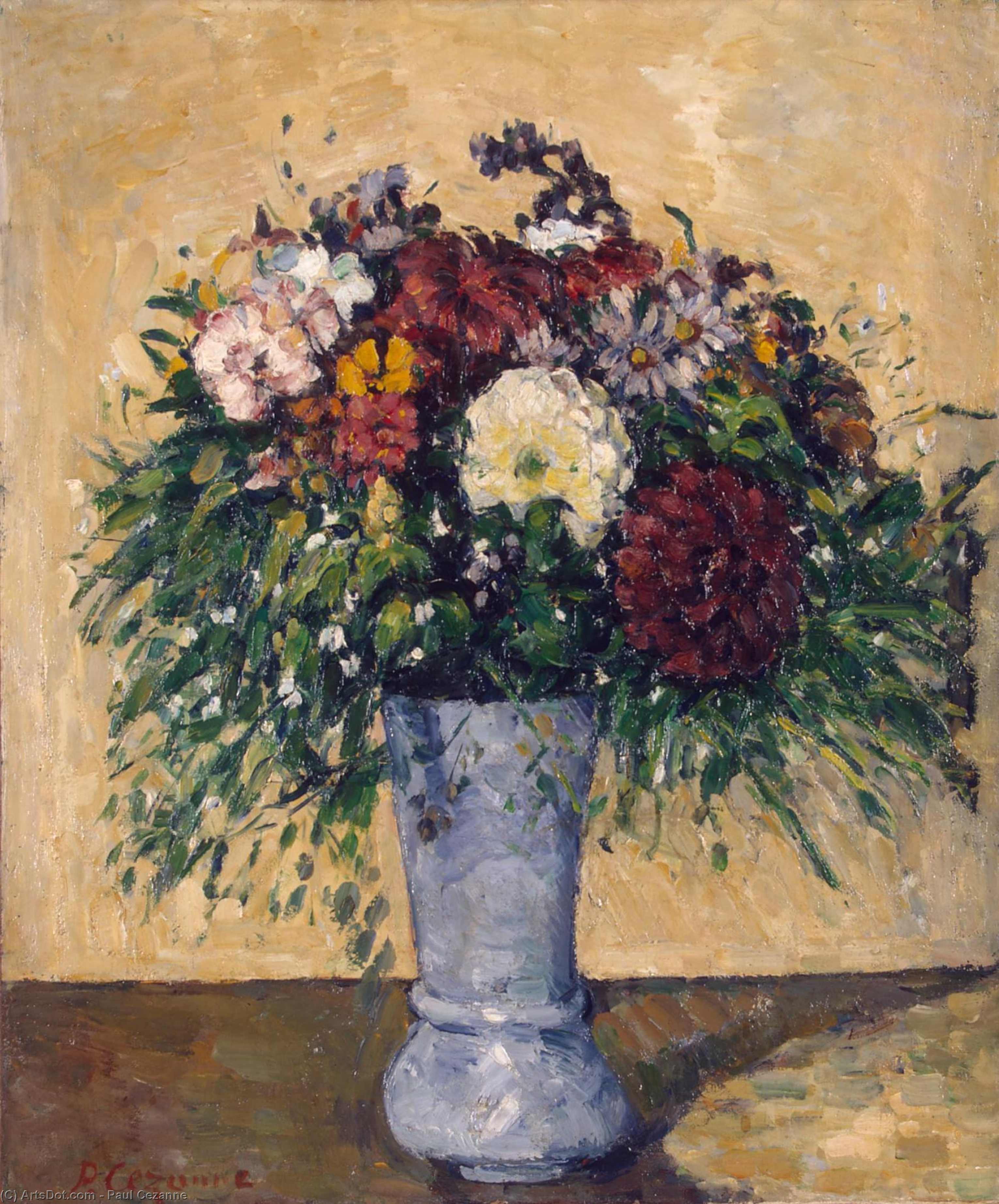 Flowers In A Blue Vase, Between 55.2x46 C — Paul Cézanne
