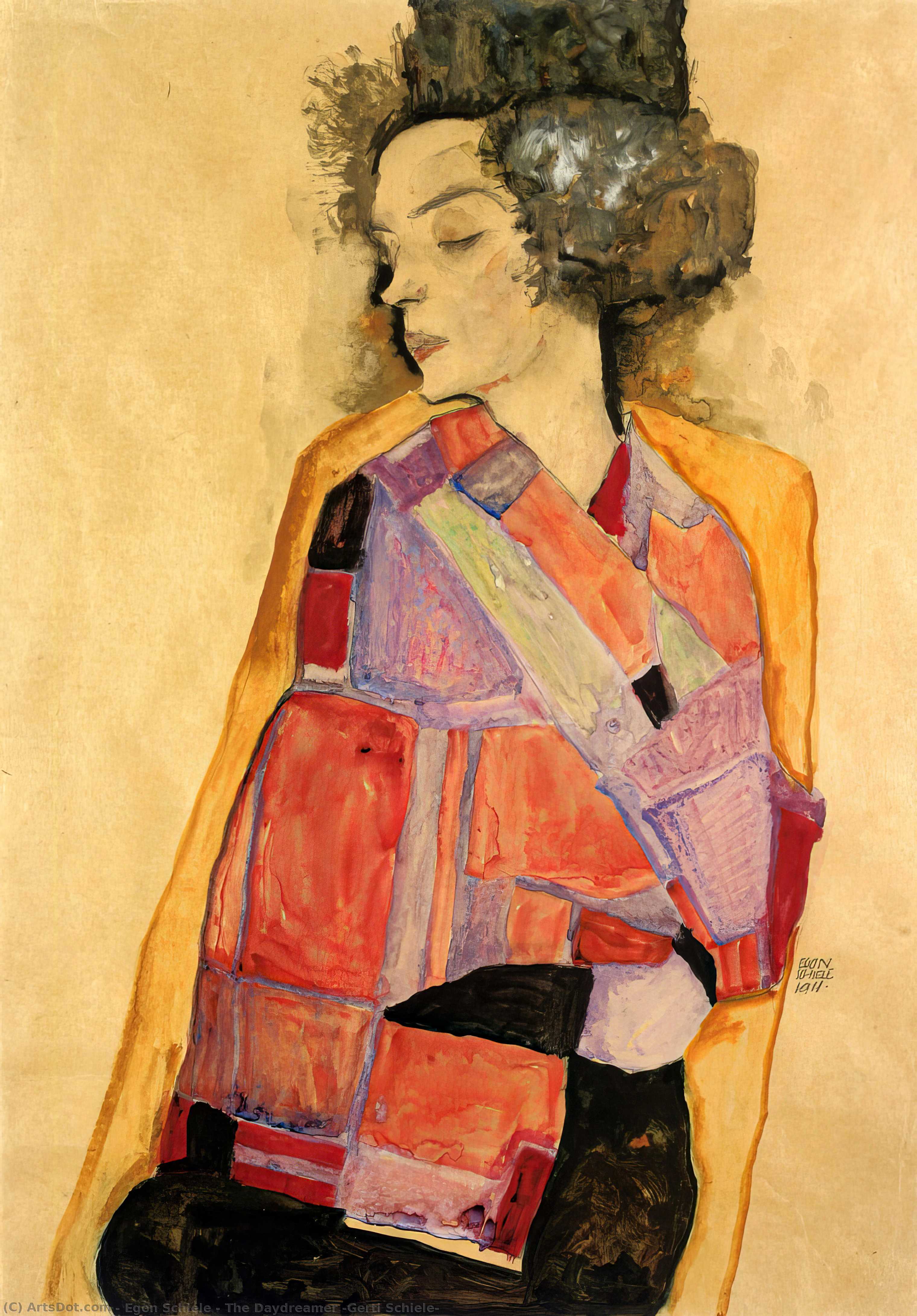The Daydreamer (gerti Schiele) — Egon Schiele