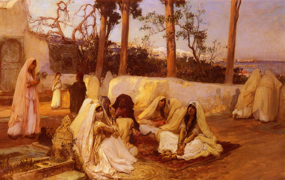 Women At The Cemetery, Algiers — Frederick Arthur Bridgman