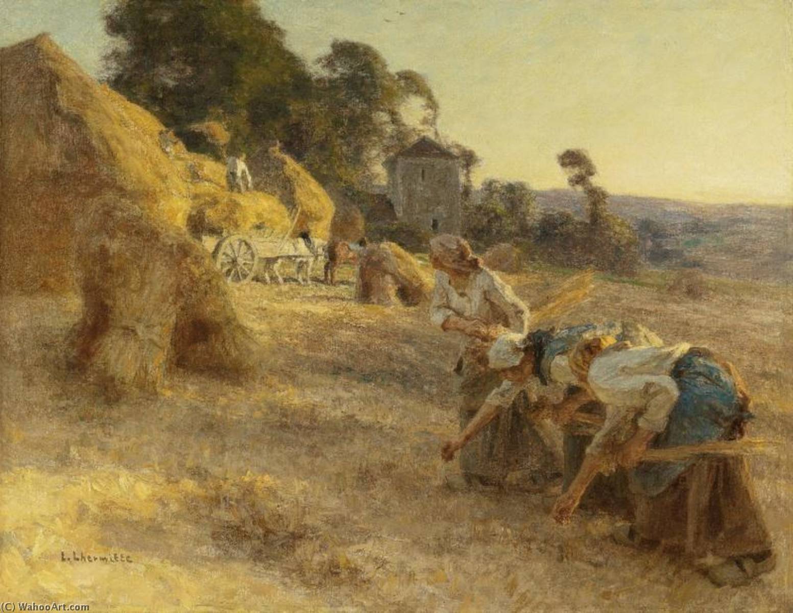 Glaneuses En Avant De Vieilles Meules — Léon Augustin L'hermitte