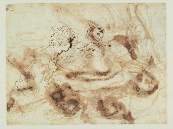 Study Of Two Figures (verso) — Guercino