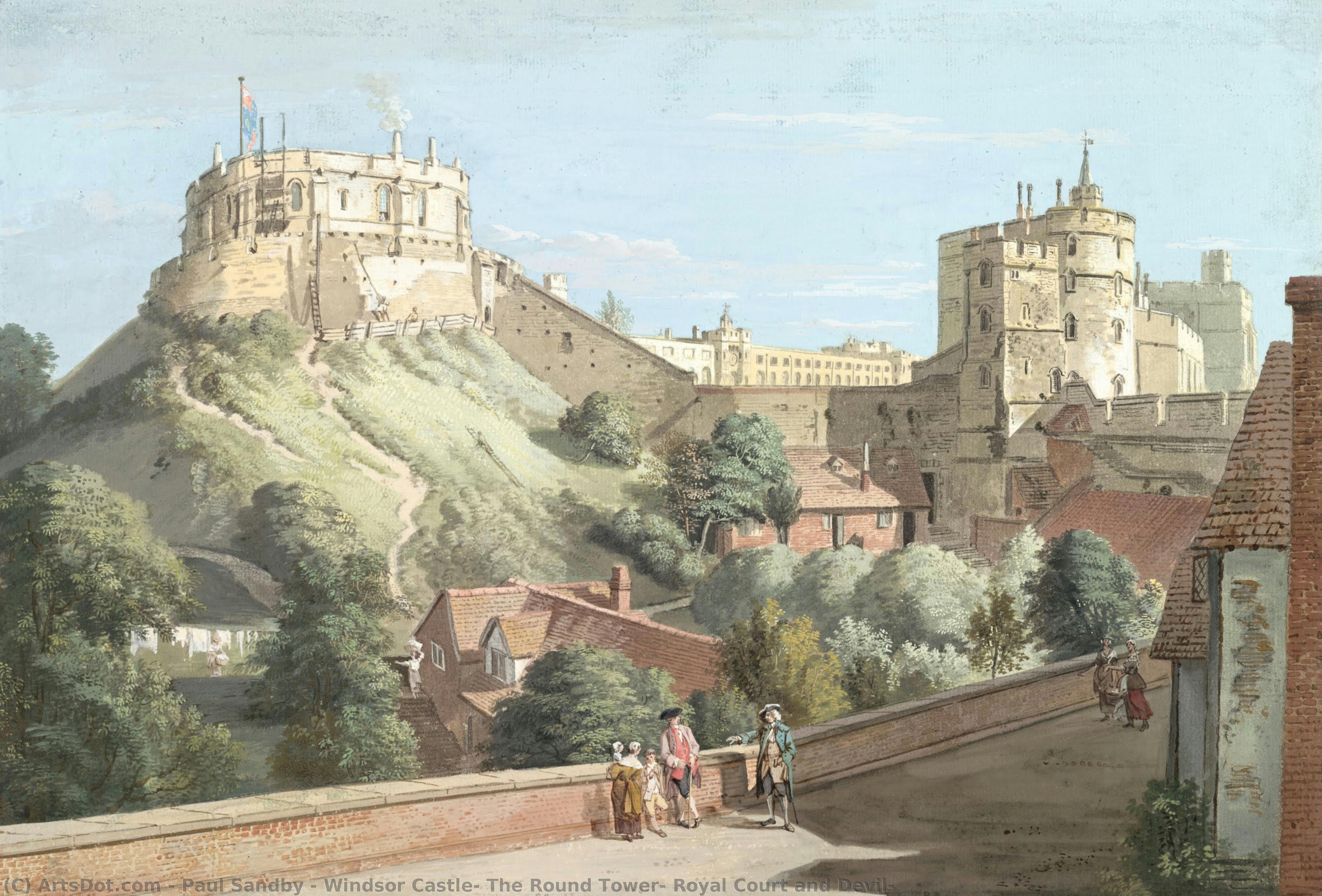 Castillo De Windsor: La Torre Diablo Y El Patio Real — Paul Sandby