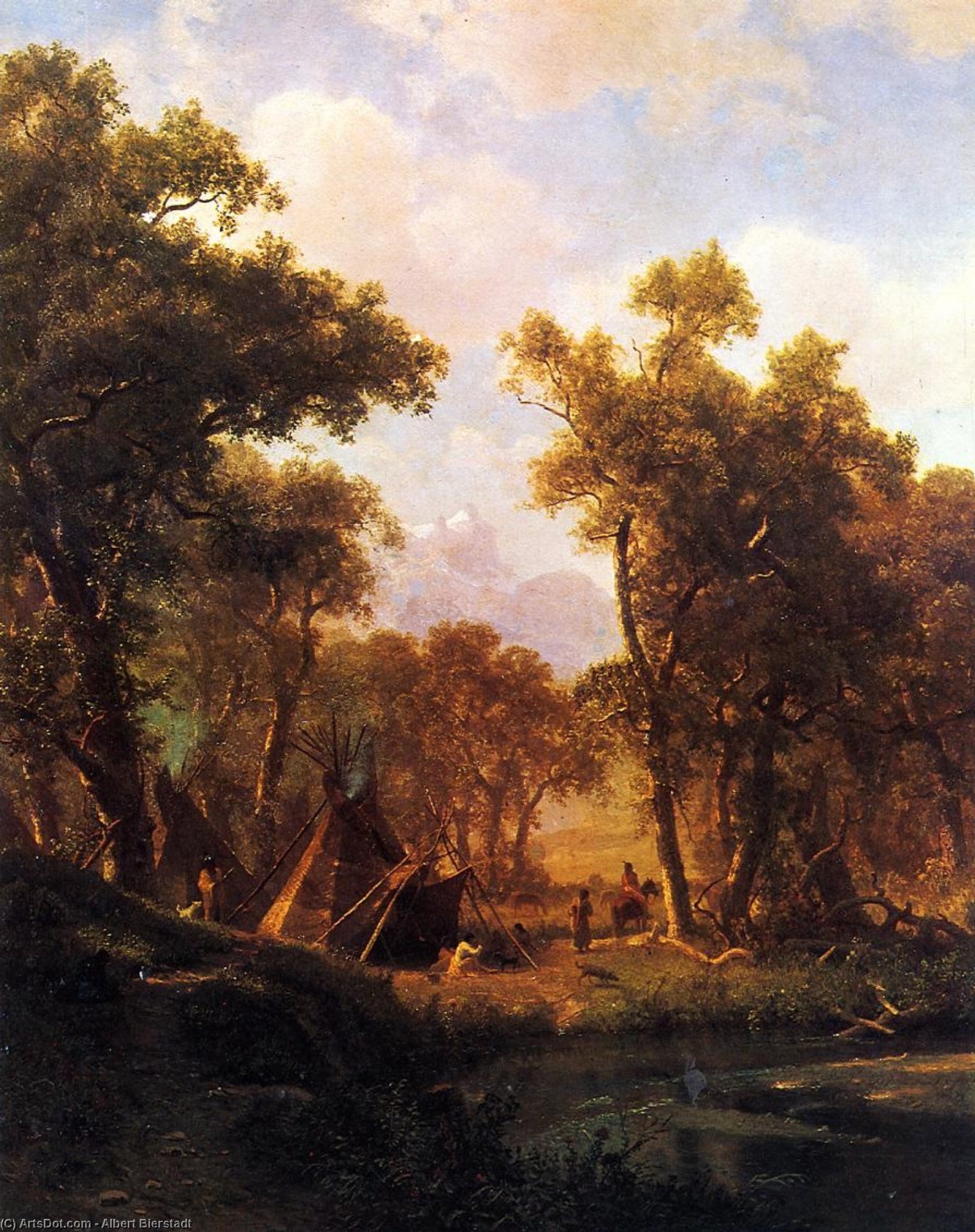 Indian Encampment, Shoshone Village — Albert Bierstadt