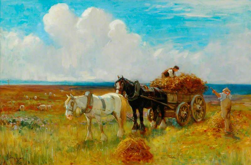 Hay Cart Pulled By Two Horses — John Atkinson Ii