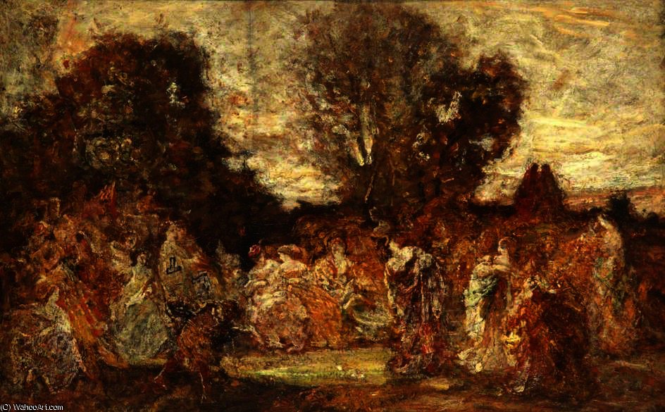 Ladies In A Garden — Adolphe Joseph Thomas Monticelli