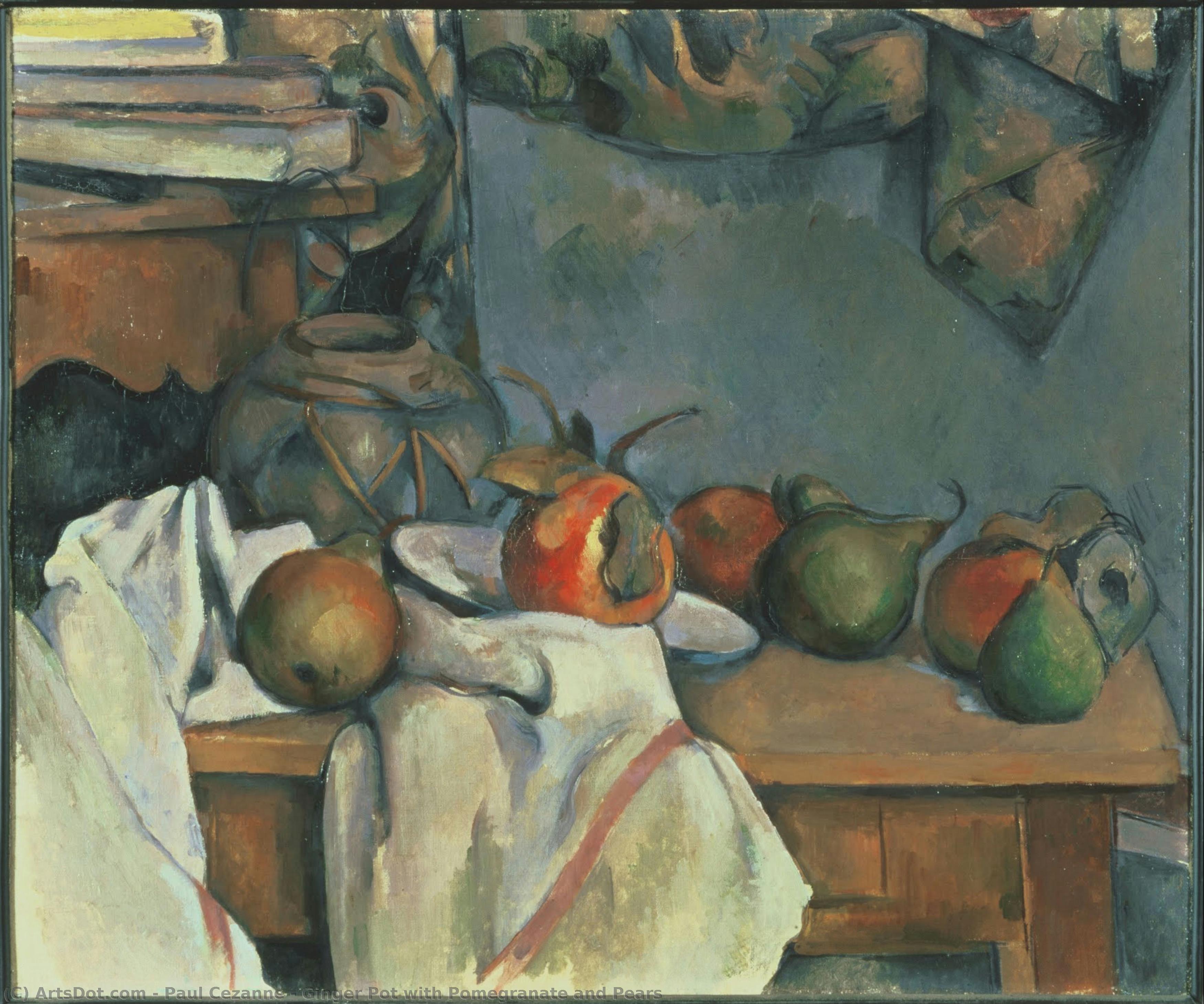 Ginger Pot With Pomegranate And Pears — Paul Cézanne