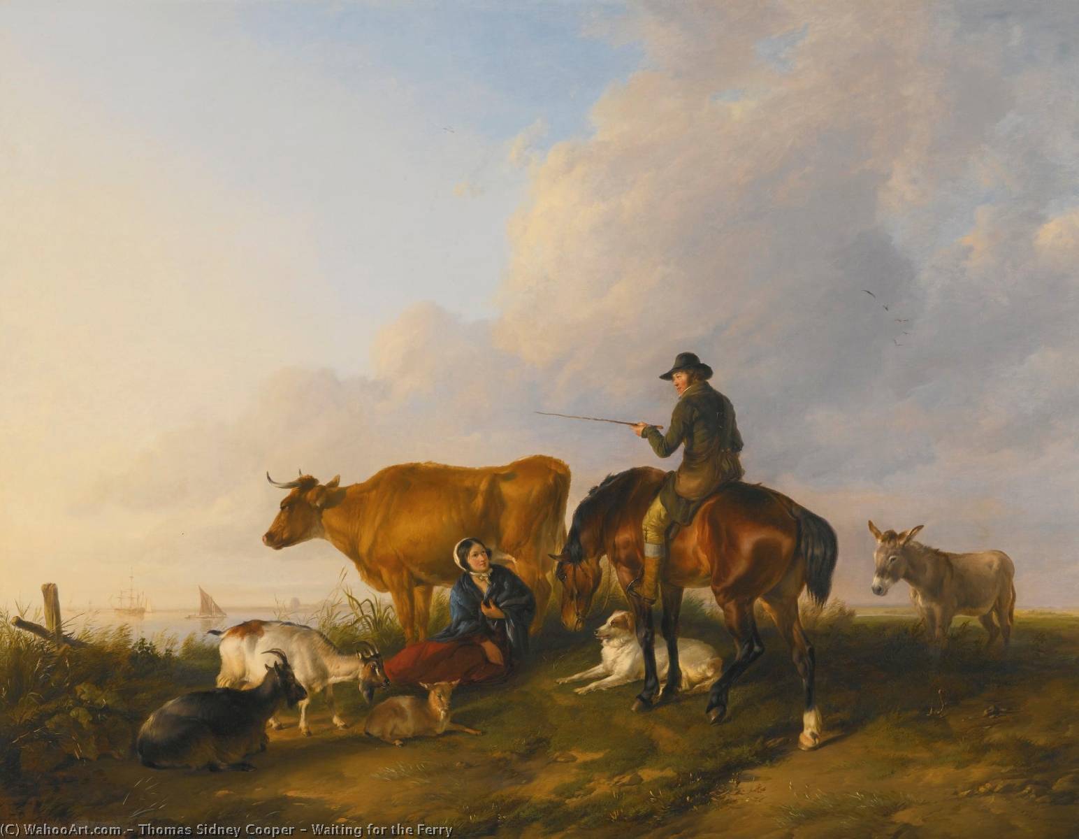 Waiting For The Ferry — Thomas Sidney Cooper