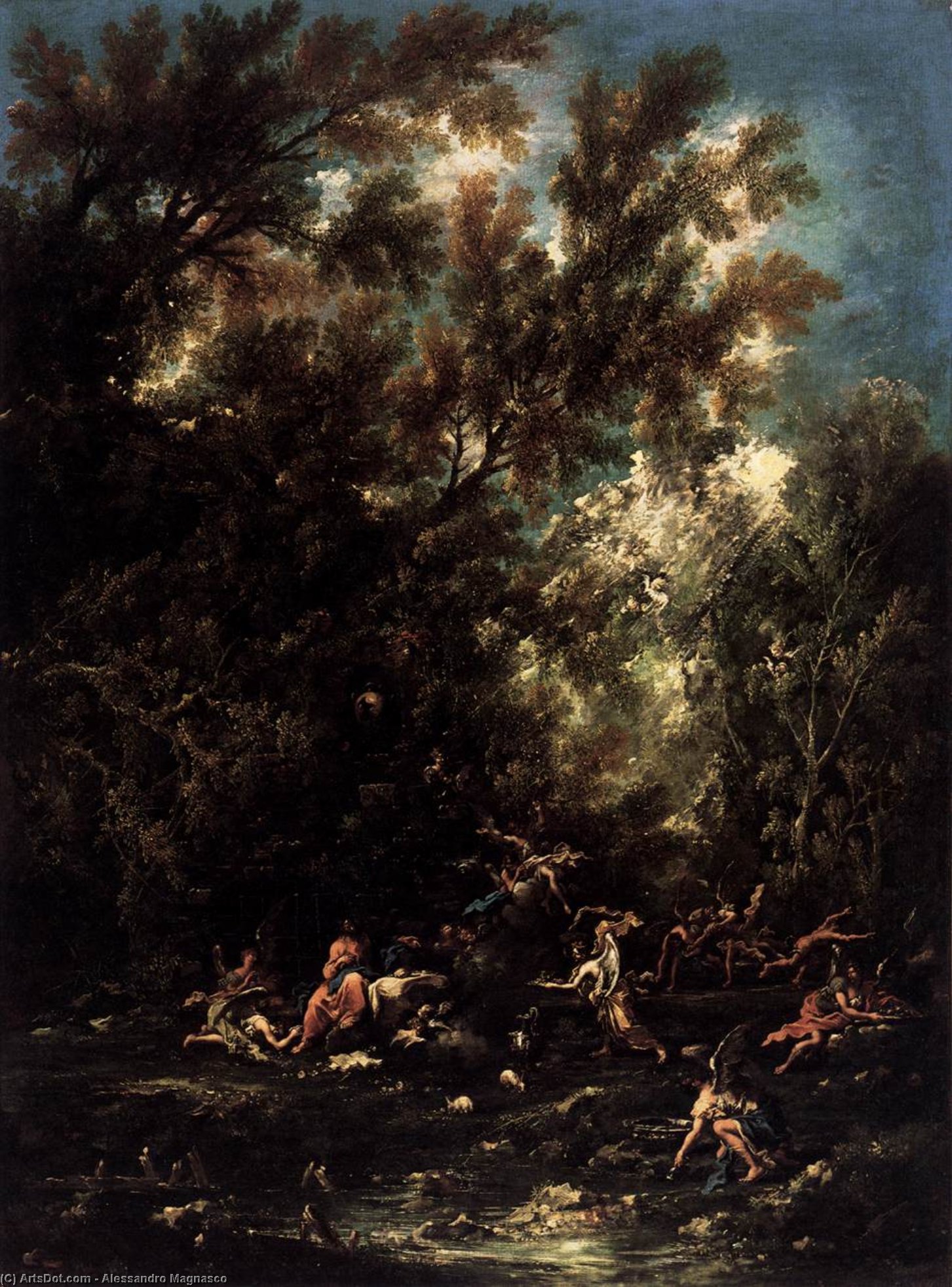 Christ Served By The Angels — Alessandro Magnasco