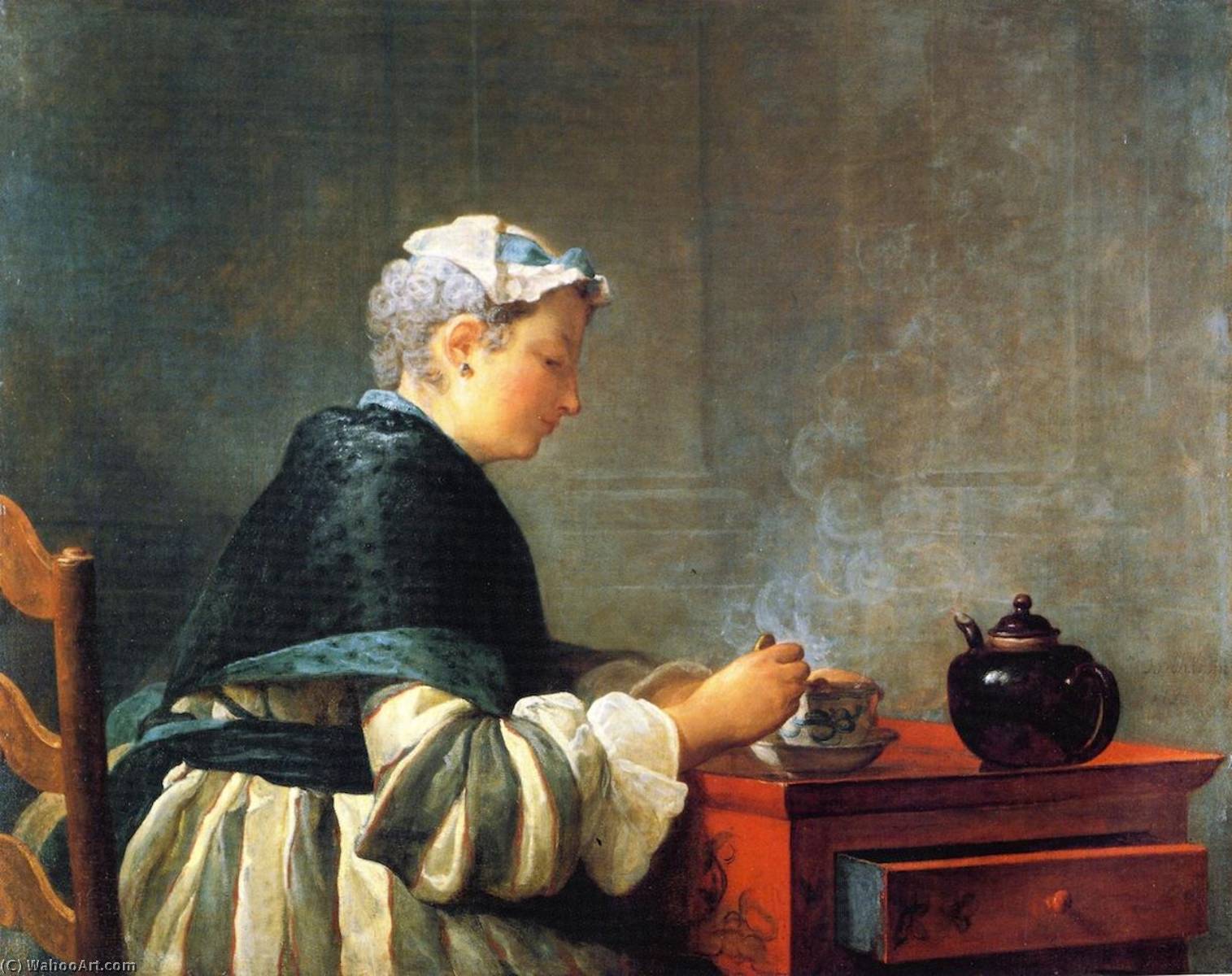 A Lady Taking Tea — Jean-baptiste-siméon Chardin
