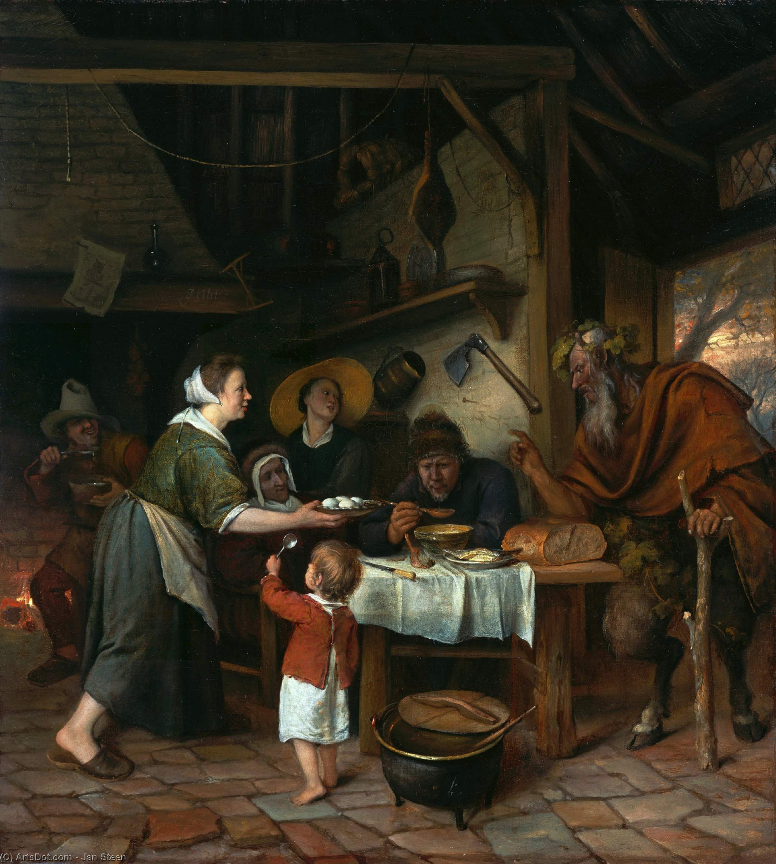 Satyr And The Peasant Family — Jan Havickszoon Steen