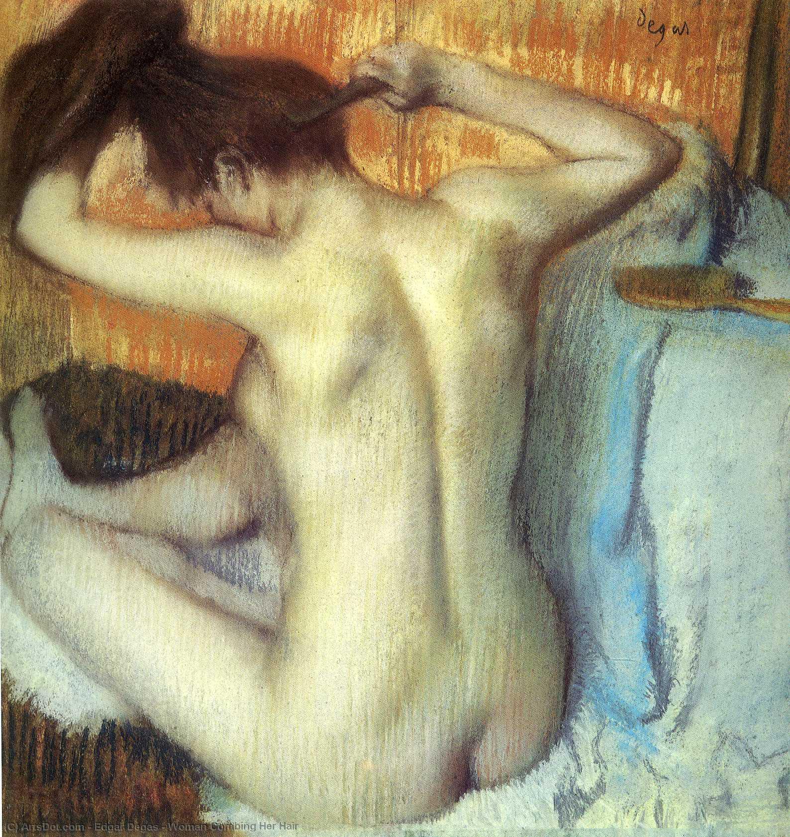 Woman Combing Her Hair — Edgar Degas