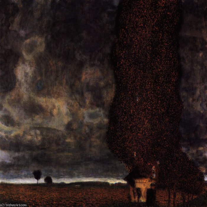 Die Große Pappel Oder Aufziehendes Gewitter — Gustav Klimt