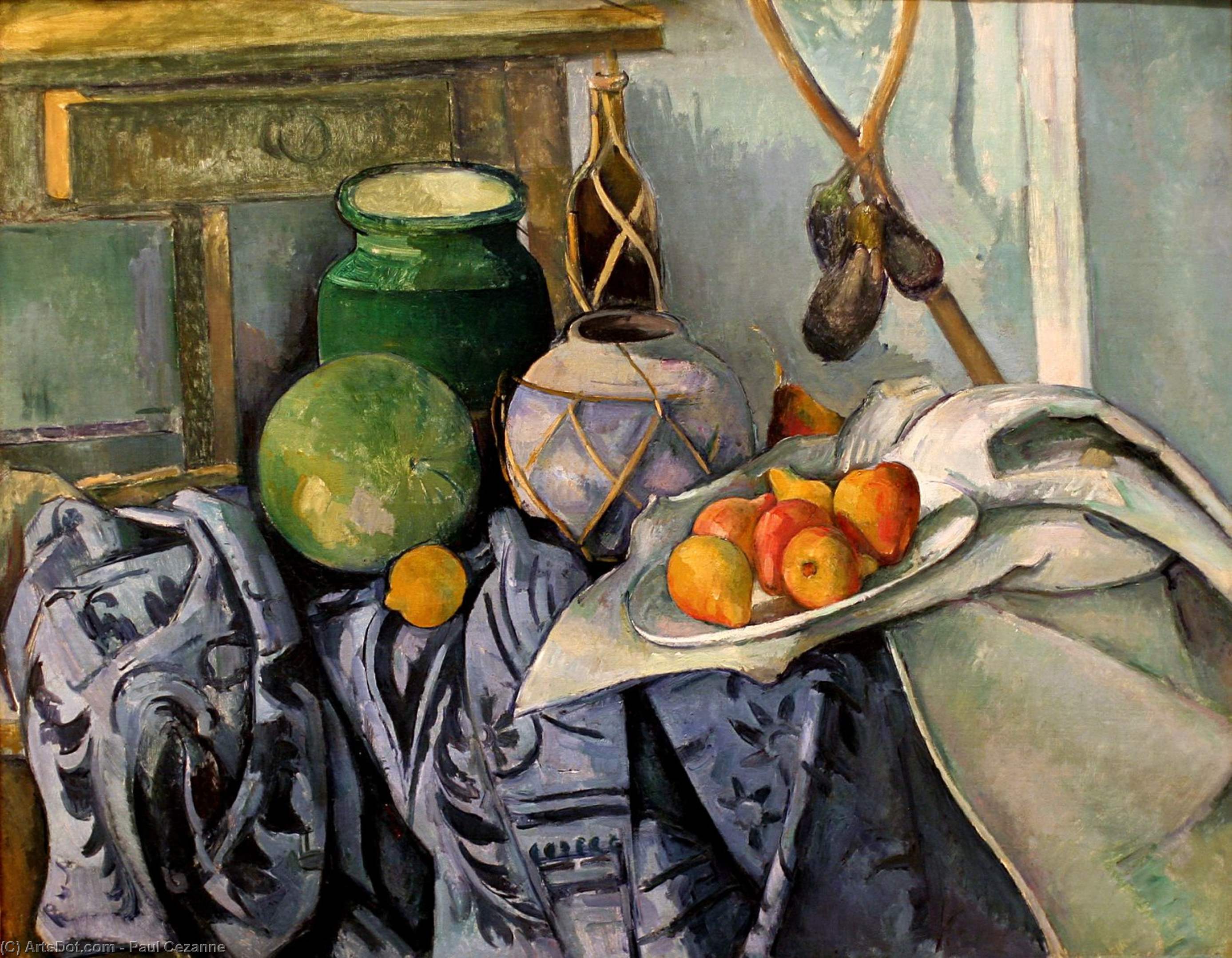 Still Life With A Ginger Jar And Eggplants — Paul Cézanne