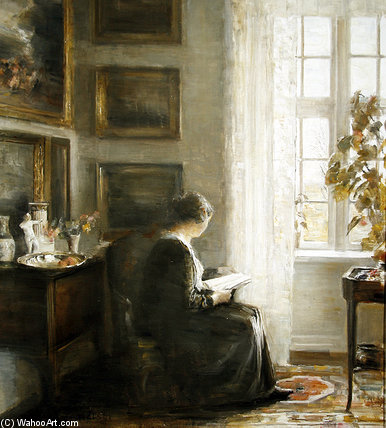 Reading By A Sunny Window — Carl Vilhelm Holsoe