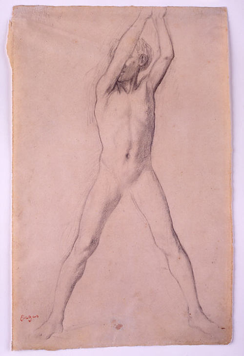 Youth With Arms Upraised — Edgar Degas