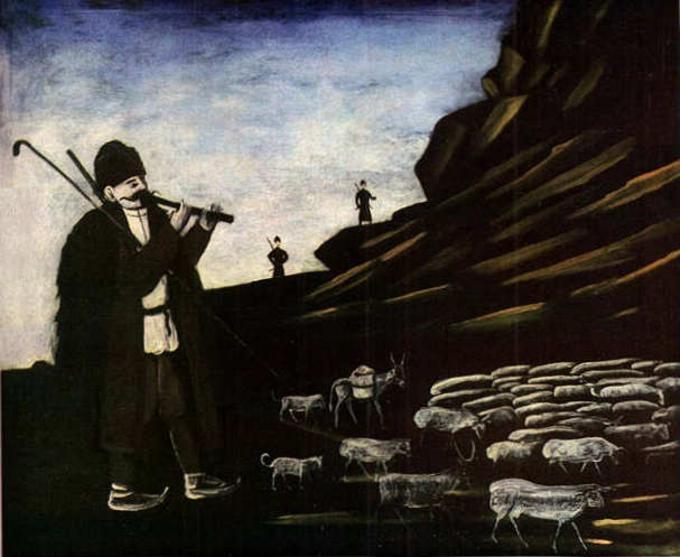 Shepherd With Flock — Niko Pirosmani