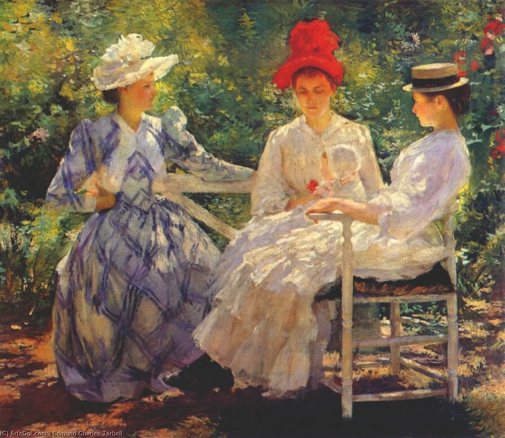 In A Garden — Edmund Charles Tarbell