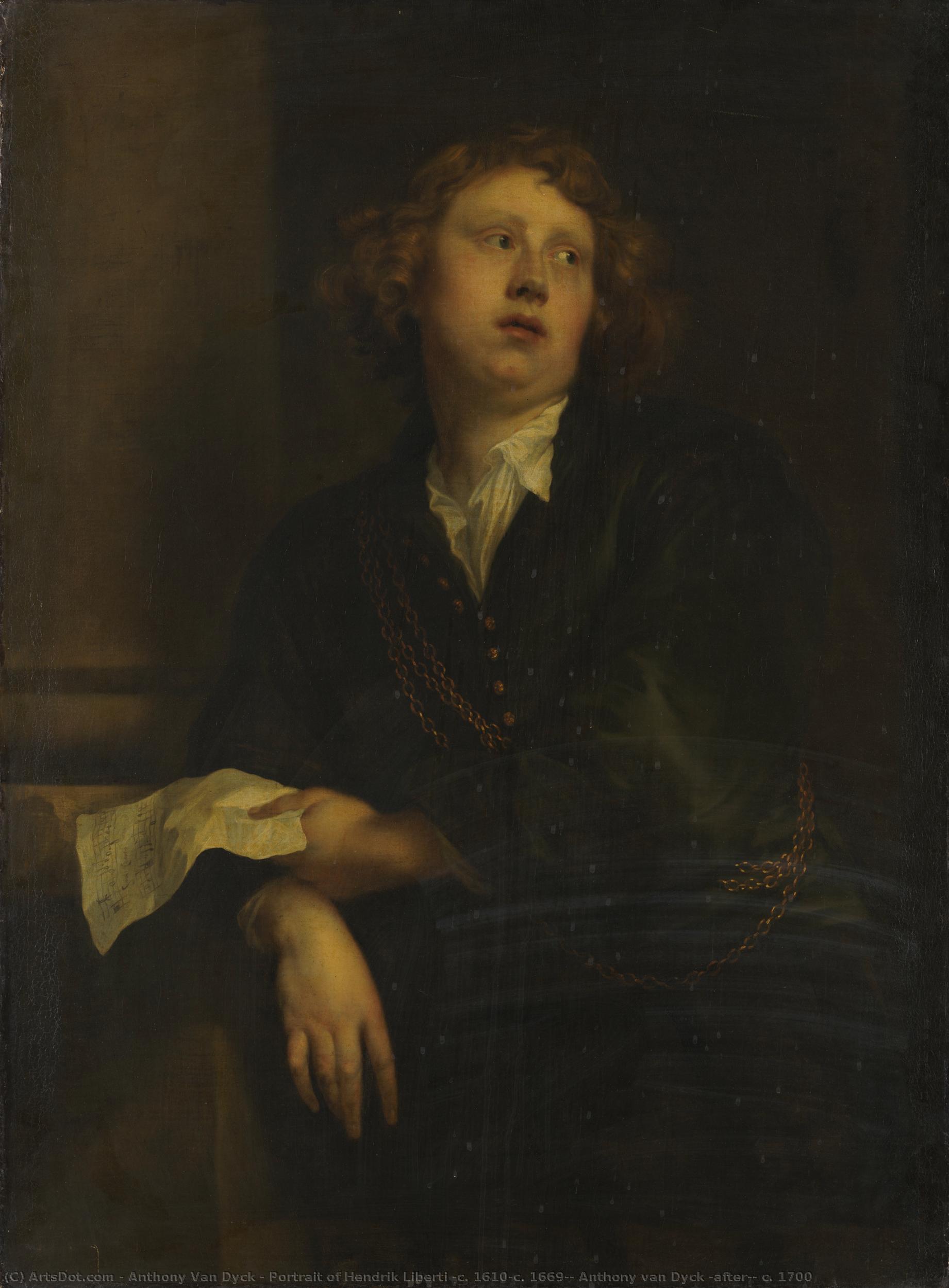 Portrait Of Hendrik Liberti (c. 1610-c. 1669), Anthony Van Dyck (after), C. 1700 — Sir Anthony Van Dyck
