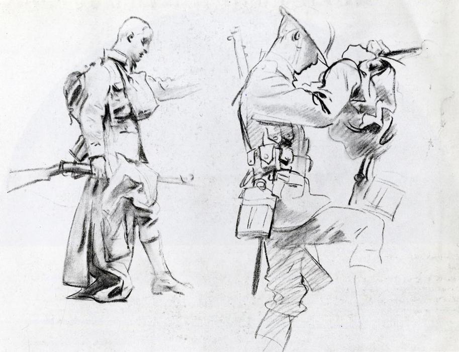 Two Studies For Soldiers Of Gassed — John Singer Sargent