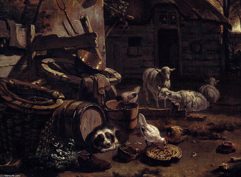Barnyard Scene (detail) — Egbert Van Der Poel