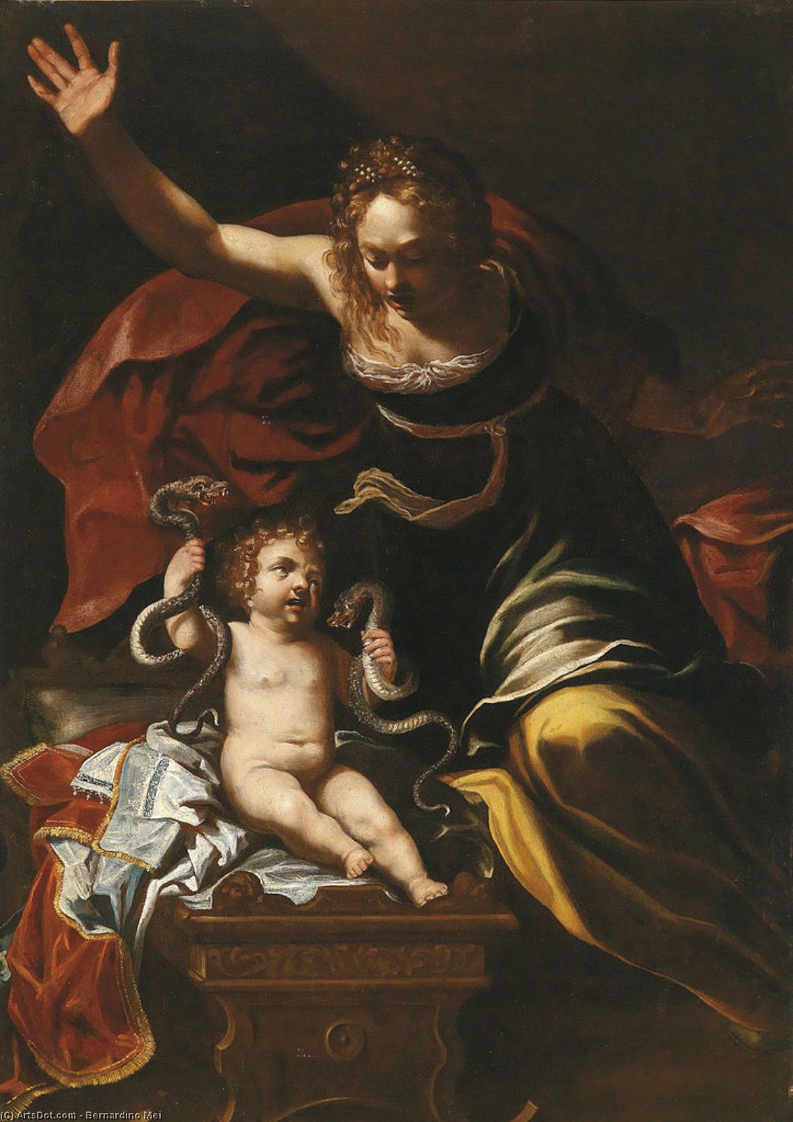 Szene Aus Der Kindheit Des Herkules — Bernardino Mei