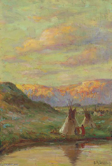 Teepee Reflection — Joseph Henry Sharp