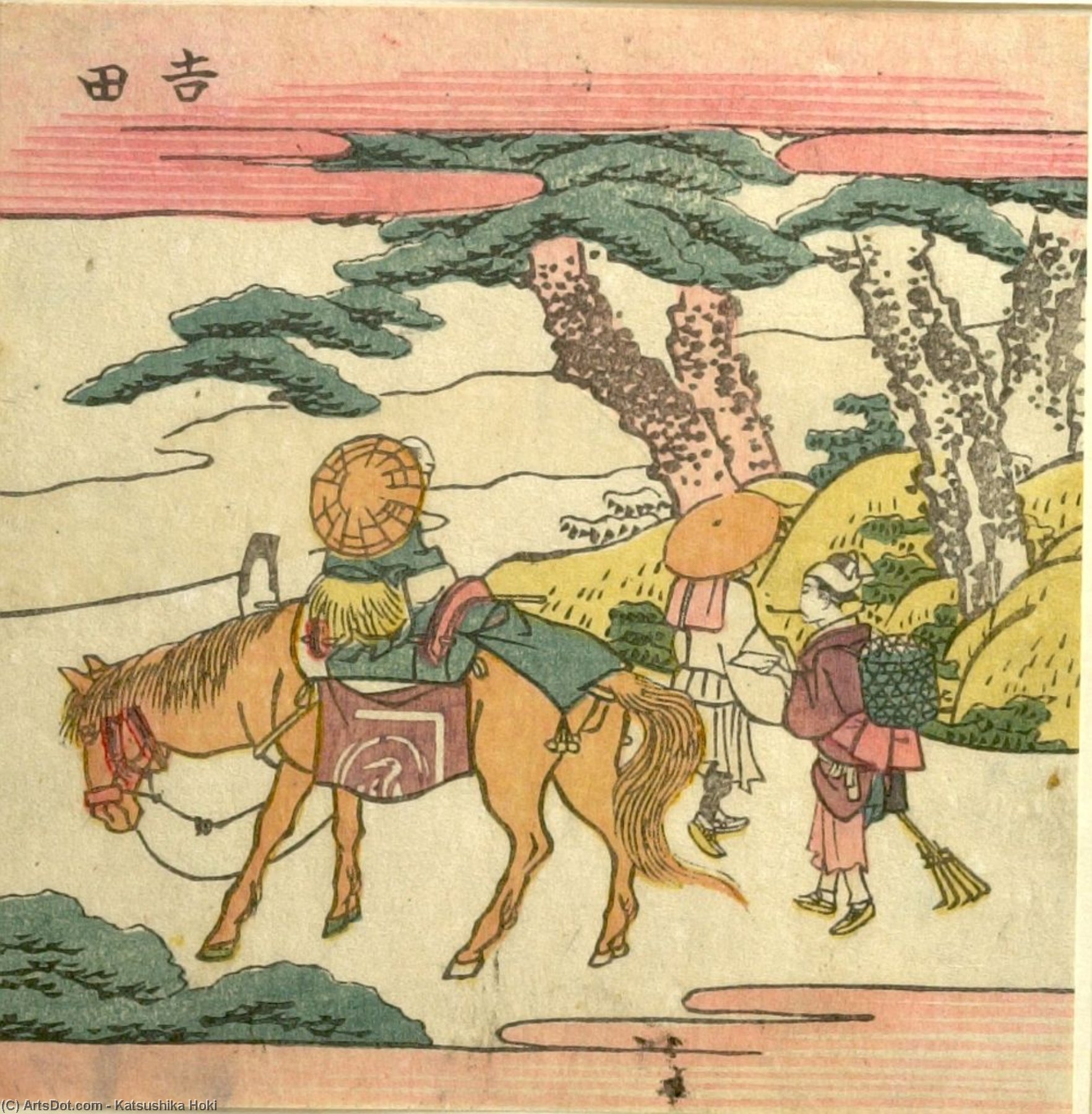 Farmers Traveling Yoshida — Katsushika Hokusai