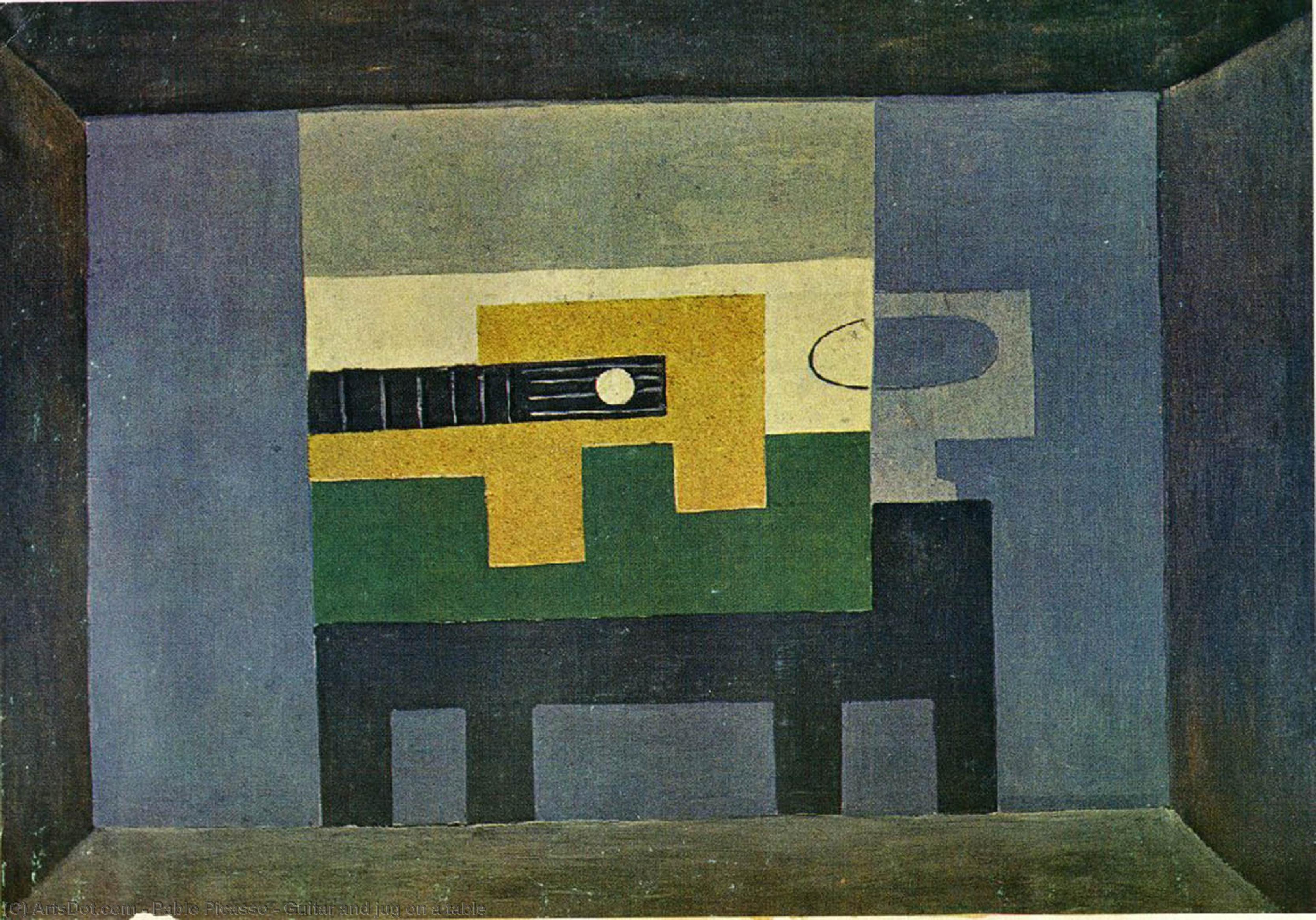Guitar And Jug On A Table — Pablo Picasso