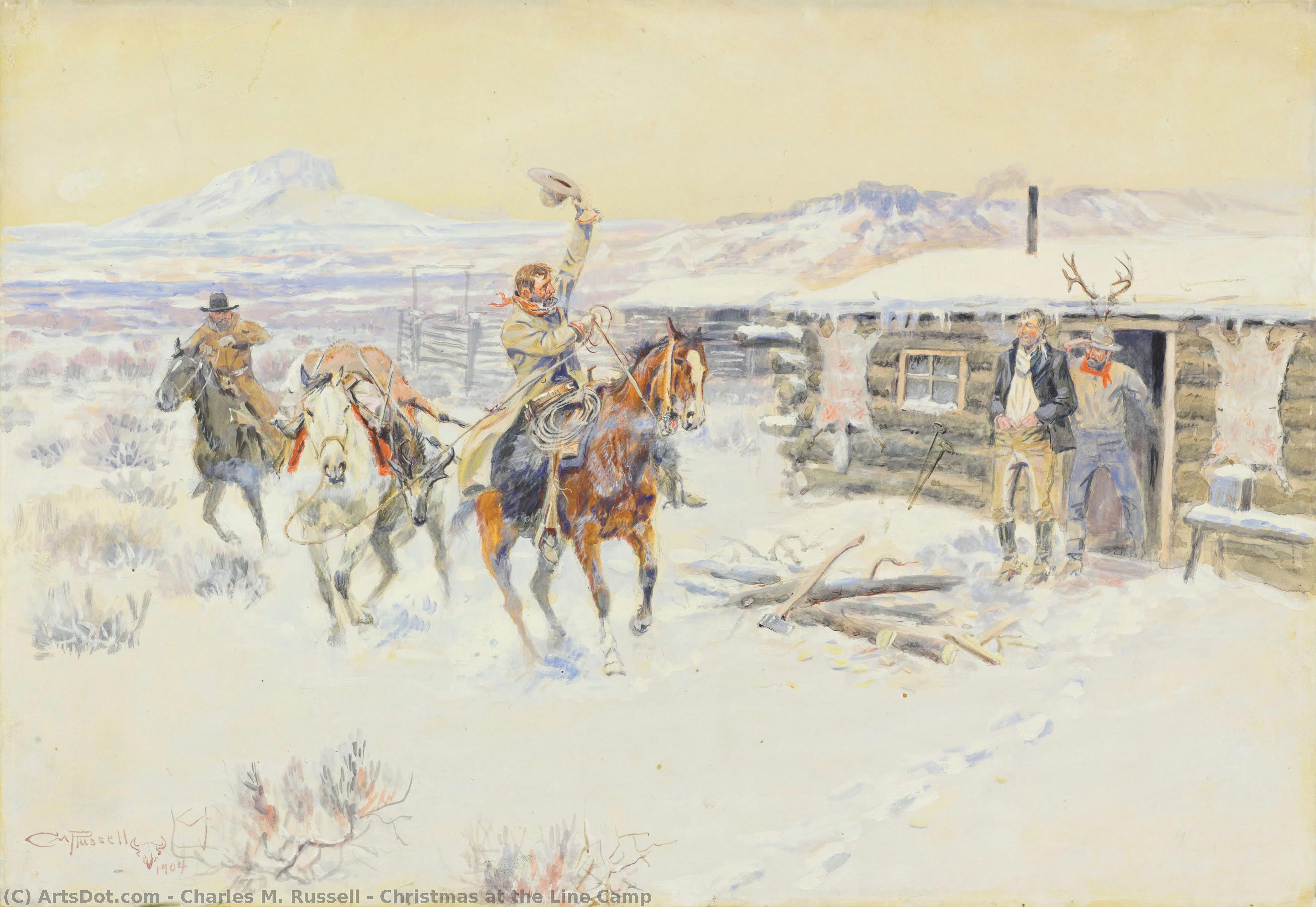 Christmas At The Line Camp — Charles Marion Russell