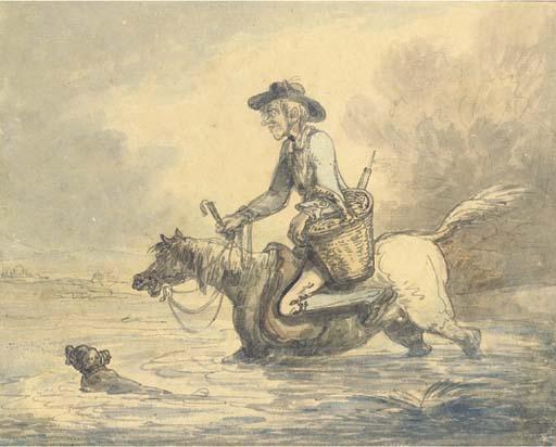The Quack Crossing A River — Thomas Rowlandson